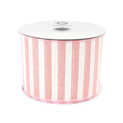 White Bold Lines Canvas Ribbon, 2-1/2-Inch, 10 Yards