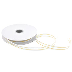 Gold-Lined Satin Edge Organza Ribbon, 25-yard