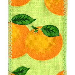 Oranges Faux Linen Wired Ribbon, 1-1/2-inch, 10-yard
