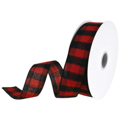 Brushed Buffalo Plaid Wired Ribbon