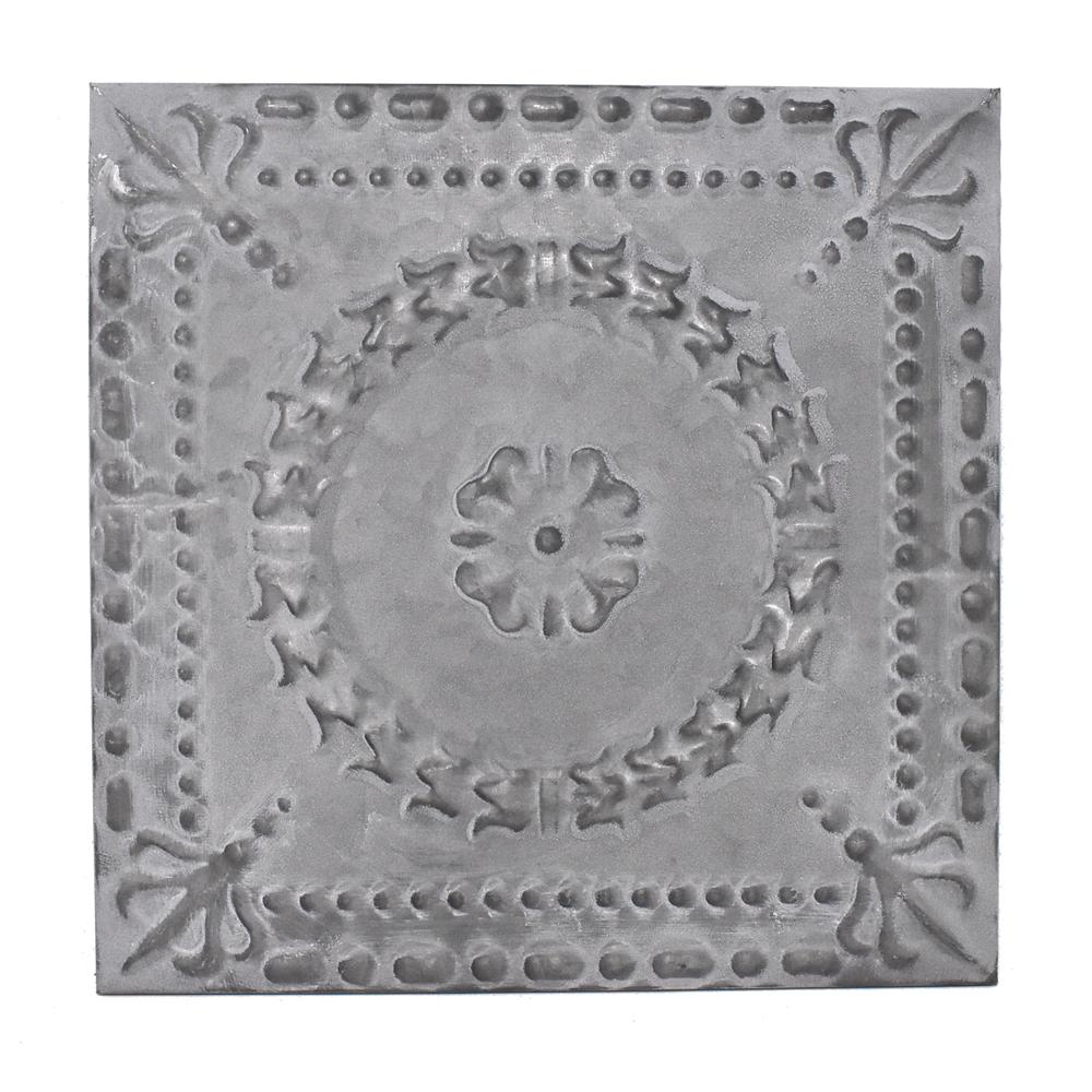 Galvanized Pressed Flower Sign, 10-Inch