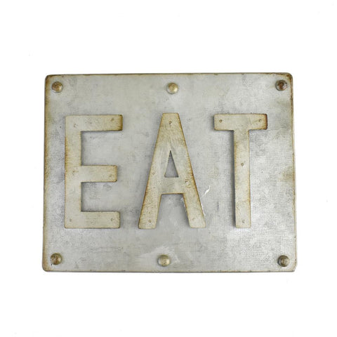 Galvanized Eat Sign, 7-1/2-Inch