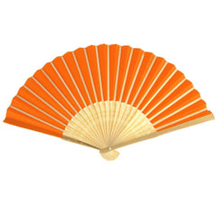 Paper Folding Hand Fan w/ Wooden Handle, 8-Inch