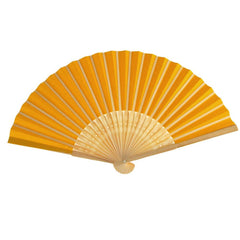 Paper Folding Hand Fan w/ Wooden Handle, 8-Inch