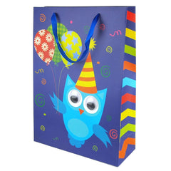 Googly Eyes Owl Balloons Baby Shower Paper Gift Bags, 16-inch
