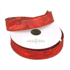 Metallic Glitter Wired Christmas Ribbon, 7/8-Inch, 10 Yards
