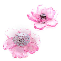 Flower Lotus Crystal, Shredded Edge, 1-3/4-inch, 6-Piece