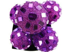 Glitter Disco Ornament Balls, 2-1/4-inch, 6-Piece