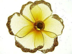 Organza Glitter Nylon, Mini Flower, 2-inch, 12-Piece