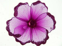 Organza Glitter Nylon, Mini Flower, 2-inch, 12-Piece