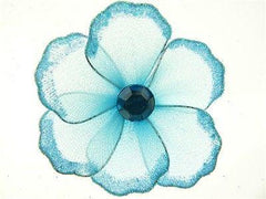 Organza Glitter Nylon, Mini Flower, 2-inch, 12-Piece