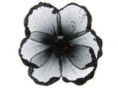 Organza Glitter Nylon, Mini Flower, 2-inch, 12-Piece