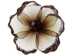 Organza Glitter Nylon, Mini Flower, 2-inch, 12-Piece