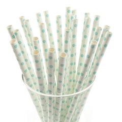 Small Dots Paper Straws, 7-3/4-inch, 25-Piece