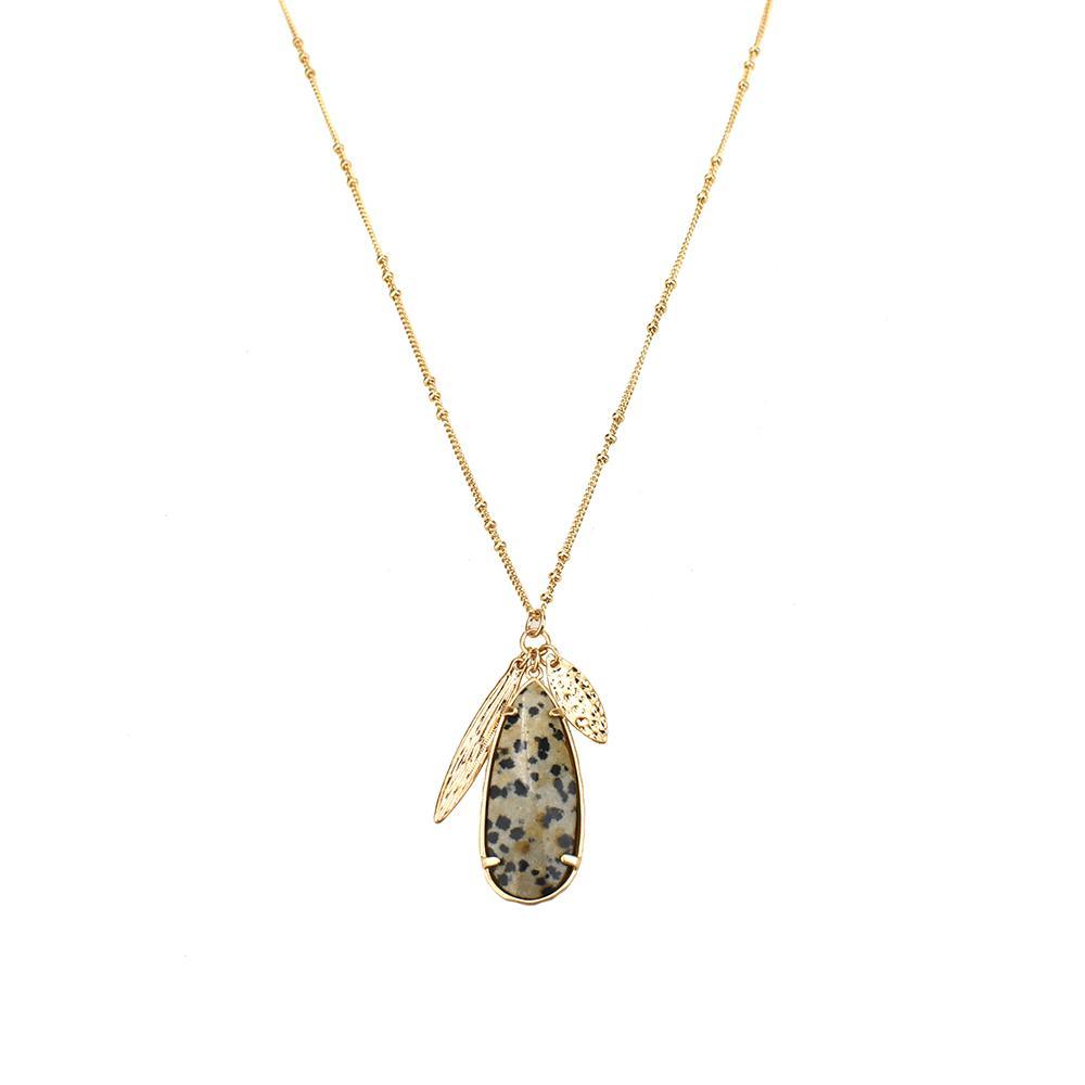 Natural Stone Pendant Necklace, 17-Inch