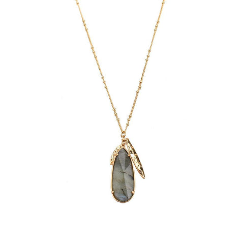 Natural Stone Pendant Necklace, 17-Inch