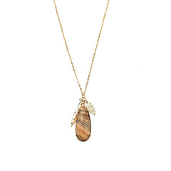 Natural Stone Pendant Necklace, 17-Inch