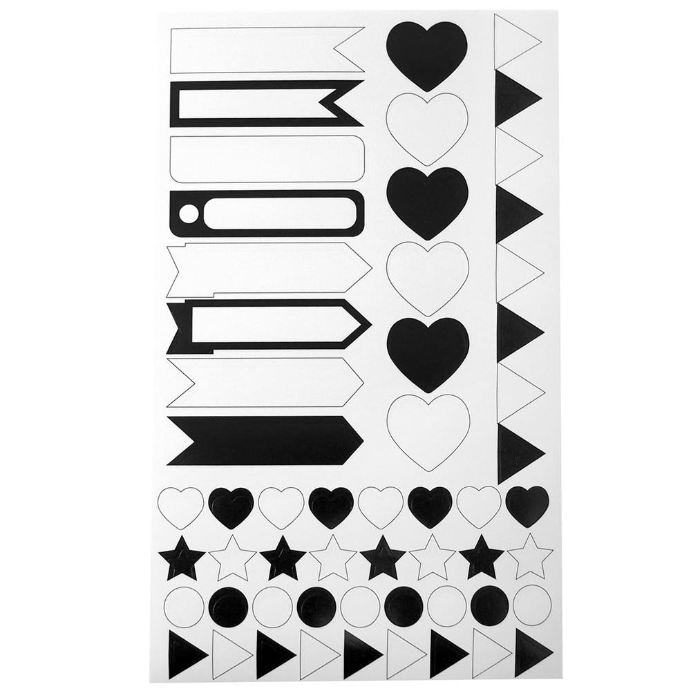 Assorted Shape and Pennant Label Scrapbooking Stickers, 6-Sheet