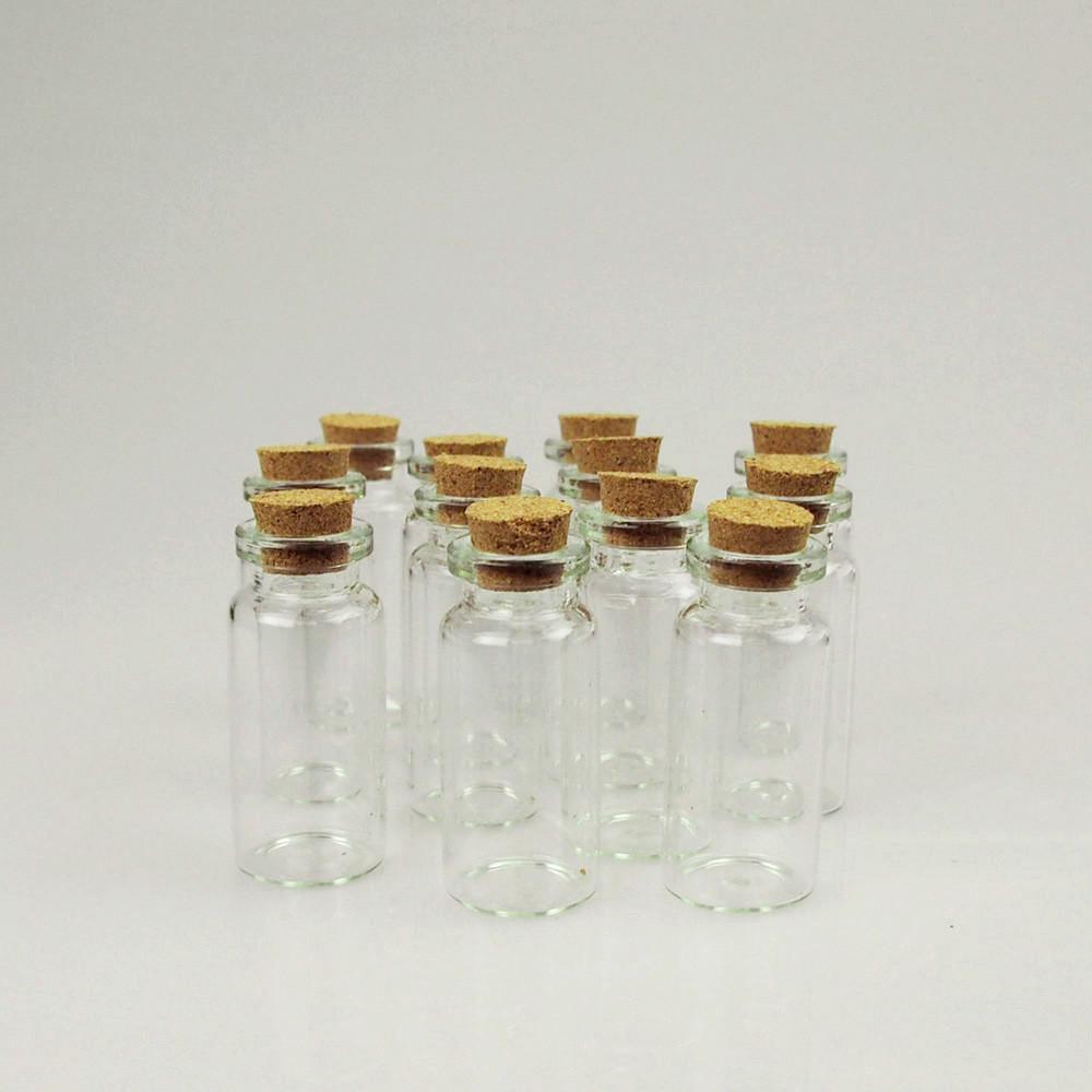 Mini Corked Glass Tube Vial Bottles, 12-count