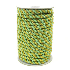 Twisted Cord Rope 2 Ply, 6mm, 25-yard, Gold Trim
