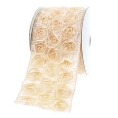 French Rosette Wired Ribbon, 4-inch, 5-yard
