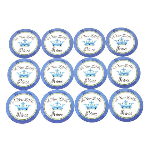 Baby Boy "A New Little Prince" Seal Paper Stickers, 2-1/2-Inch, 12-Count