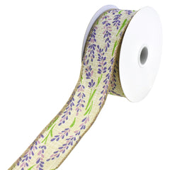 Blooming Hyacinth Wired Linen Ribbon, 10-yard