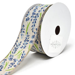 Blooming Hyacinth Wired Linen Ribbon, 10-yard