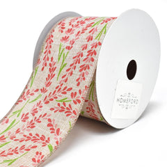 Blooming Hyacinth Wired Linen Ribbon, 10-yard