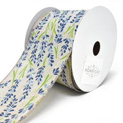 Blooming Hyacinth Wired Linen Ribbon, 10-yard