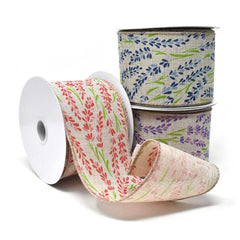 Blooming Hyacinth Wired Linen Ribbon, 10-yard