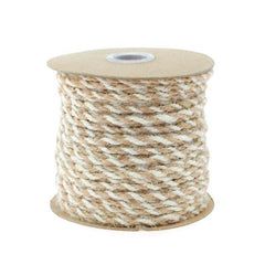 Bi-Colored Jute Twine Cord Rope Ribbon, 2.5mm, 5/64-inch, 50-yard