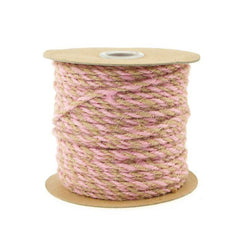 Bi-Colored Jute Twine Cord Rope Ribbon, 2.5mm, 5/64-inch, 50-yard