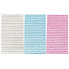 Round Rhinestone Gems Sticker Strips, 1/8-inch, 23-count