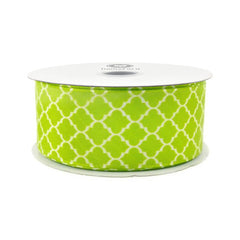 Geometric Print Satin Ribbon, 1-1/2-inch, 10-yard