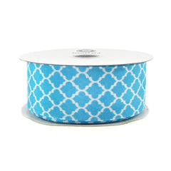 Geometric Print Satin Ribbon, 1-1/2-inch, 10-yard