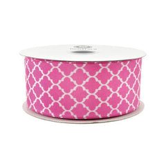 Geometric Print Satin Ribbon, 1-1/2-inch, 10-yard