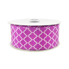 Geometric Print Satin Ribbon, 1-1/2-inch, 10-yard