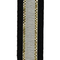 Gold-Lined Satin Edge Organza Ribbon, 25-yard