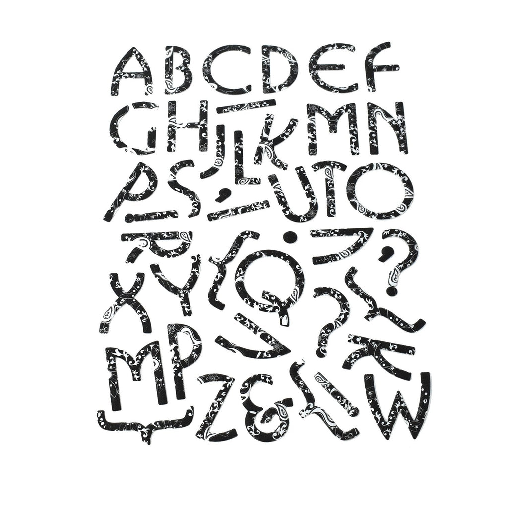 Puffy 3D Elegance Font Alphabet Stickers, 42-Piece