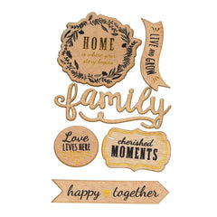 Inspirational 3D Wood Stickers, 6-Count