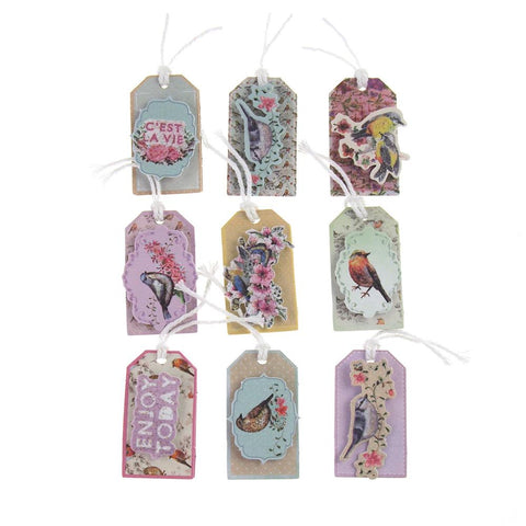 Vintage 3D Handmade Tags Sticker, 1-3/4-Inch, 9-Count