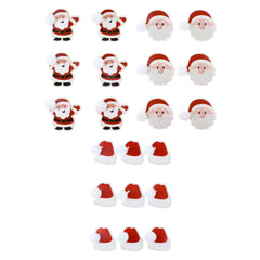 Santa Medley Christmas Icon Craft Stickers, 1-1/4-inch, 21-piece