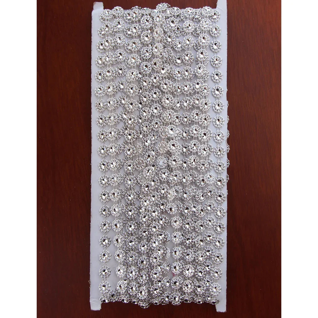 Daisy Flower Rhinestone Trim Strand, 9mm, 10 Yards