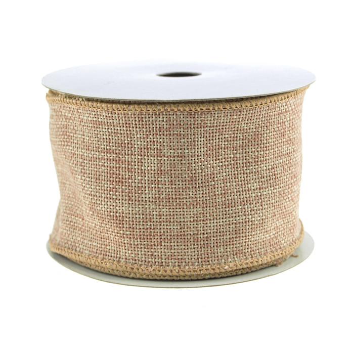 Faux Burlap Wired Edge Ribbon, 2-1/2-inch, 10-yard