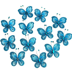 Organza Nylon Glitter Butterflies, 2-inch, 20-count