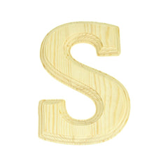 Pine Wood Beveled Wooden Letters and Numbers, 5-13/16-inch, Natural