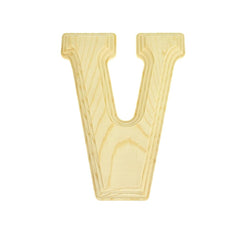 Pine Wood Beveled Wooden Letters and Numbers, 5-13/16-inch, Natural