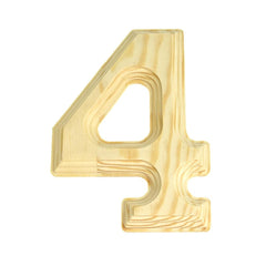 Pine Wood Beveled Wooden Letters and Numbers, 5-13/16-inch, Natural