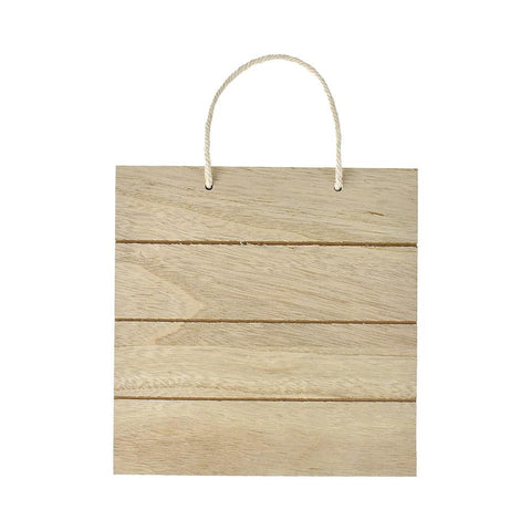 DIY Square Slat-Wall Hanger Plaque With Nautical Rope, 7-3/4-Inch